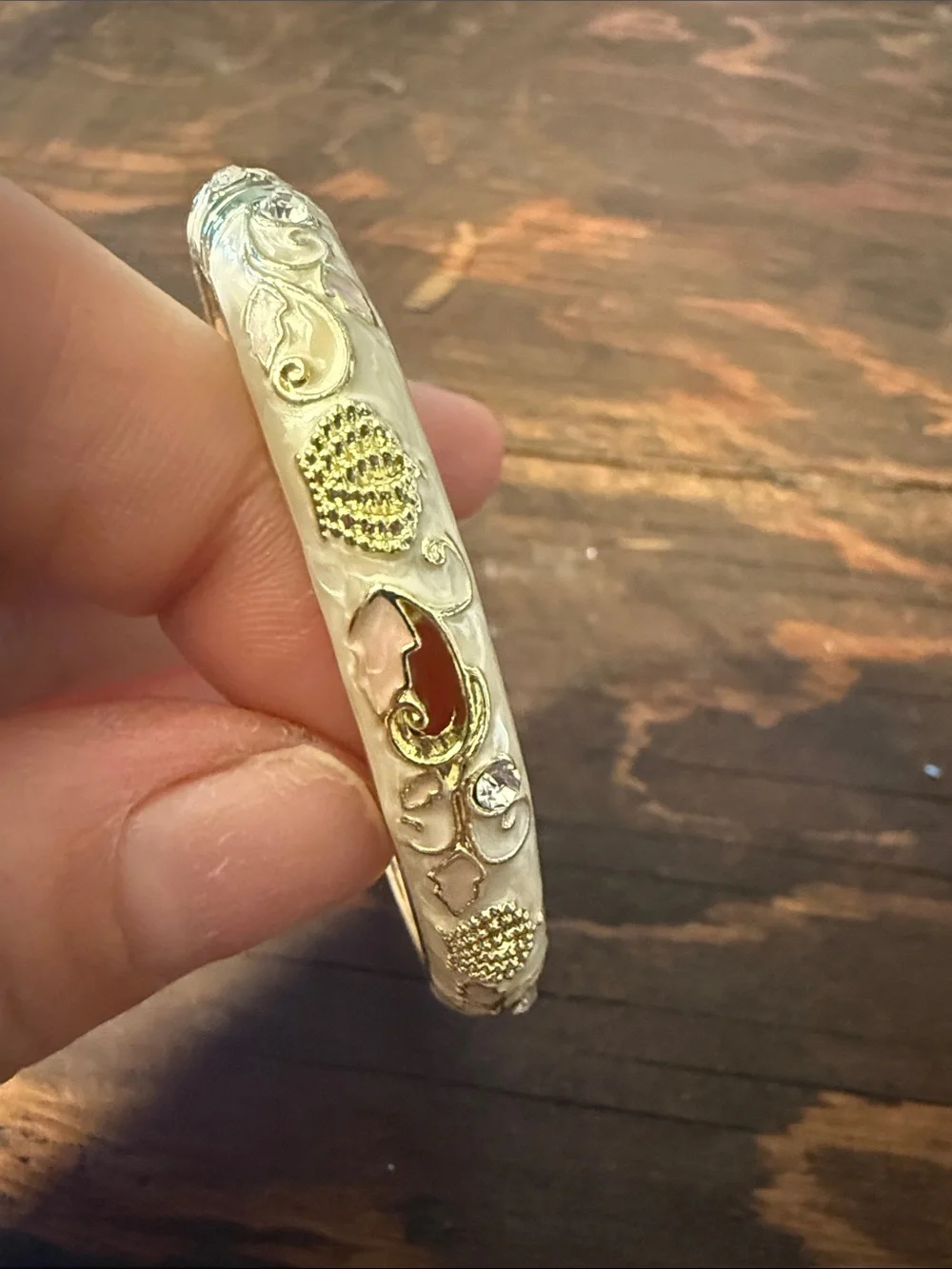 Gold Plated Crown Motif Bangle Bracelet - Women Jewelry